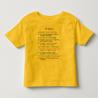 Toddler's Rules Kinder Shirts