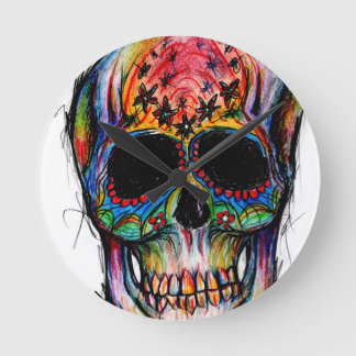 "Todes-Bunt" Mexican Skull Ronde Klok