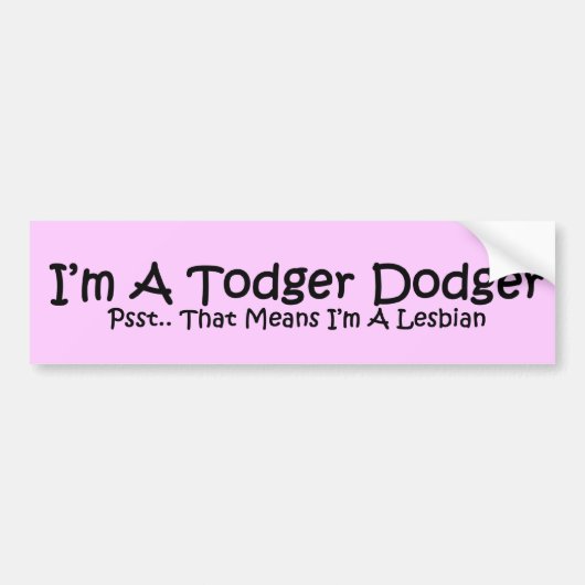 Todger Dodger Bumpersticker (Voorkant)