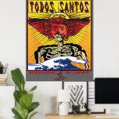 TODOS SANTOS BAJA MEXICO SURFBREAK SURFING POSTER (Thuiskantoor)