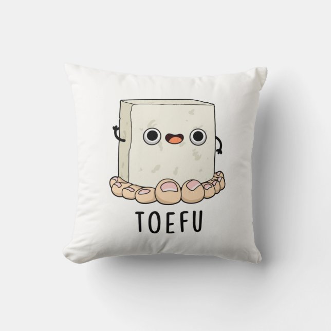 Toe-fu Grappige Tofu Pun Kussen (Voorkant)