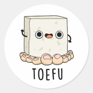 Toe-fu Grappige Tofu Pun Ronde Sticker