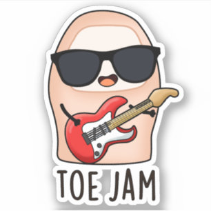 Toe Jam Grappig Grote Teen Muziek Pun Sticker