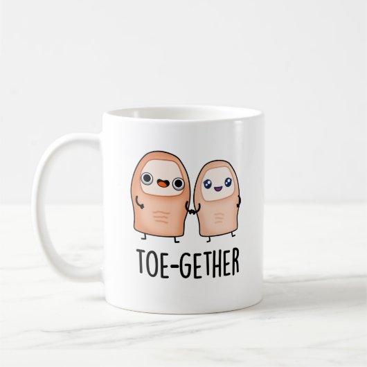 Toe-Together Grappige Big Toe Pun Koffiemok (Links)