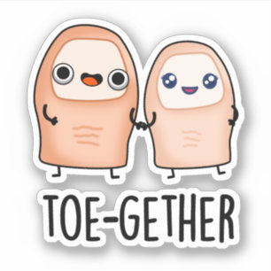 Toe-Together Grappige Big Toe Pun Sticker
