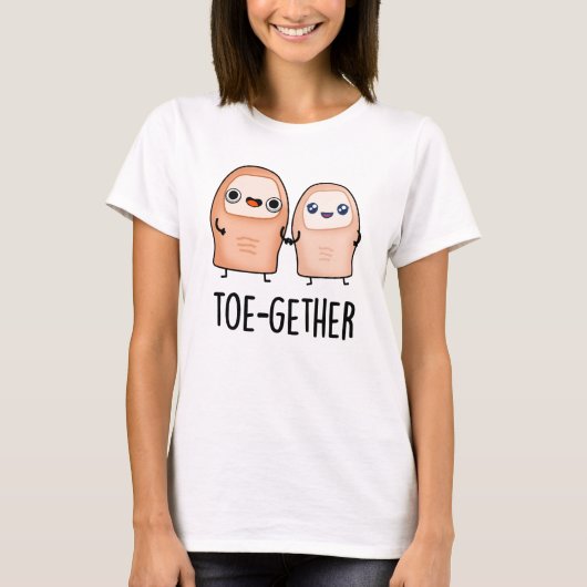 Toe-Together Grappige Big Toe Pun T-shirt (Voorkant)