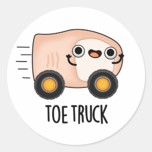 Toe Truck Funny Anatomy Body Parts Pun Ronde Sticker