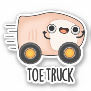 Toe Truck Funny Anatomy Body Parts Pun Sticker