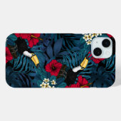Toecans and tropical flora, green and red Case-Mate iPhone case (Achterkant (horizontaal))