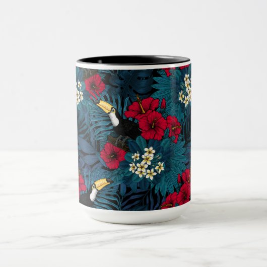 Toecans and tropical flora, green and red mok (Midden)