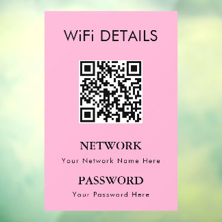 Toegang tot WiFi-netwerk | QR-code wachtwoordweerg Raamsticker
