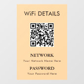 Toegang tot WiFi-netwerk | QR-code wachtwoordweerg Raamsticker (Vel)