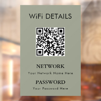Toegang tot WiFi-netwerk | QR-code wachtwoordweerg Raamsticker