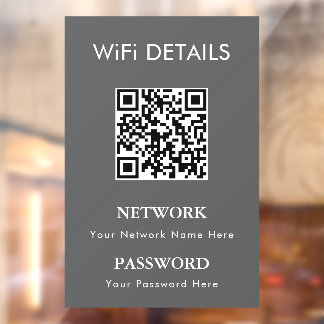 Toegang tot WiFi-netwerk | QR-code wachtwoordweerg Raamsticker
