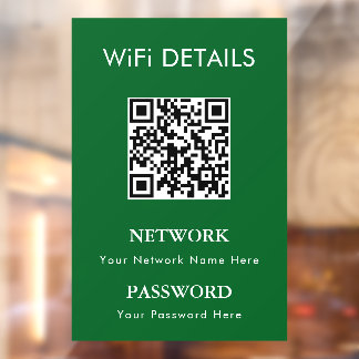 Toegang tot WiFi-netwerk | QR-code wachtwoordweerg Raamsticker