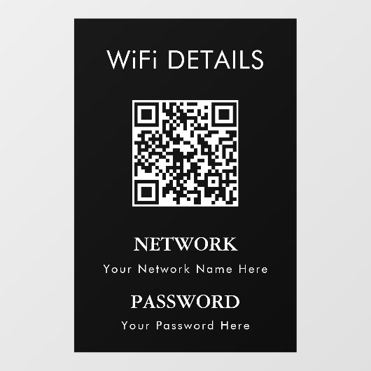 Toegang tot WiFi-netwerk | QR-code wachtwoordweerg Raamsticker (Vel)
