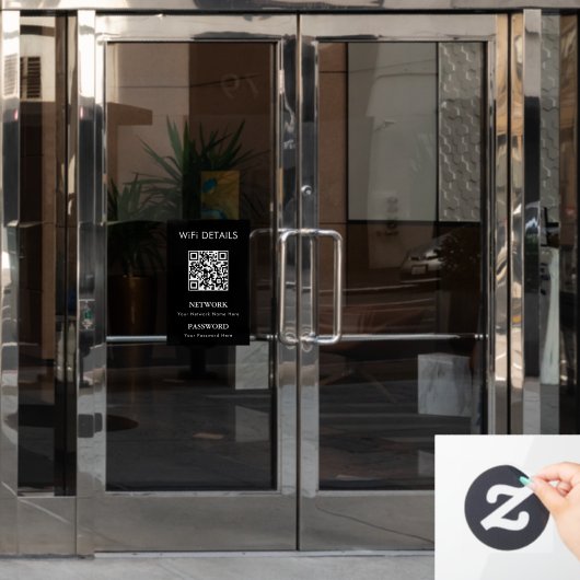 Toegang tot WiFi-netwerk | QR-code wachtwoordweerg Raamsticker (Kantoordeur)