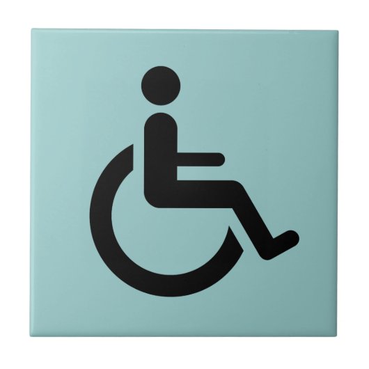 Toegang voor rolstoel - symbool voor gehandicapte tegeltje (Voorkant)