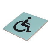 Toegang voor rolstoel - symbool voor gehandicapte tegeltje (Zijkant)