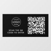 Toegangsbeheer | QR Code Black Business Logo Raamsticker (Vel)