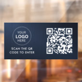 Toegangsbeheer | QR Code Business Logo Entry Raamsticker (Vel 2)