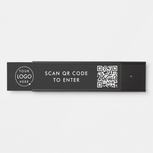 Toegangsbeheer | QR-code Deurslot Beveiliging zwar Deurbordje (Voorkant)