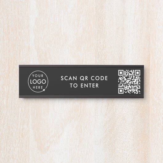 Toegangsbeheer | QR-code Deurslot Beveiliging zwar Deurbordje (Voorkant)