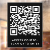 Toegangsbeheer QR-code | Toegang tot zwarte deurve Raamsticker (Vel 2)