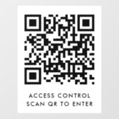 Toegangscontrole | Deurvergrendeling QR-code scann Raamsticker (Vel)