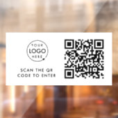 Toegangscontrole | QR-code bedrijfslogo ingang Raamsticker (Vel 2)