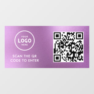 Toegangscontrole   QR-code Zakelijk Logo Ingang Bl Raamsticker