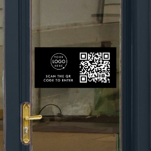 Toegangscontrole QR-code Zwart Zakelijk Logo Raamsticker