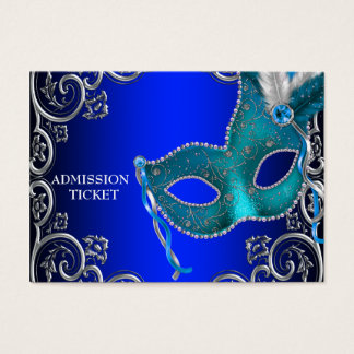 Toegangstickets voor Royal Blue Masqueradefeest Visitekaartjes
