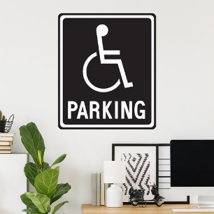 Toegankelijk Parkeer Teken Rolstoel Symbool Poster