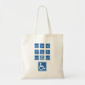 Toegankelijkheidssignalen voor rolstoelen tote bag (Voorkant)