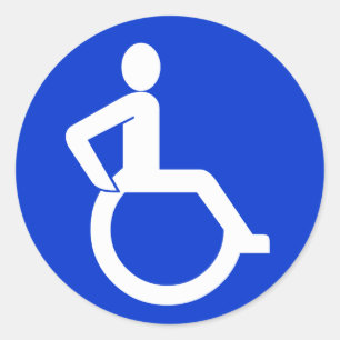 Toegankelijkheidsteken voor rolstoelen ronde sticker