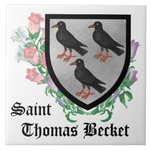 Toegeschreven wapens van St. Thomas Becket Tegeltje