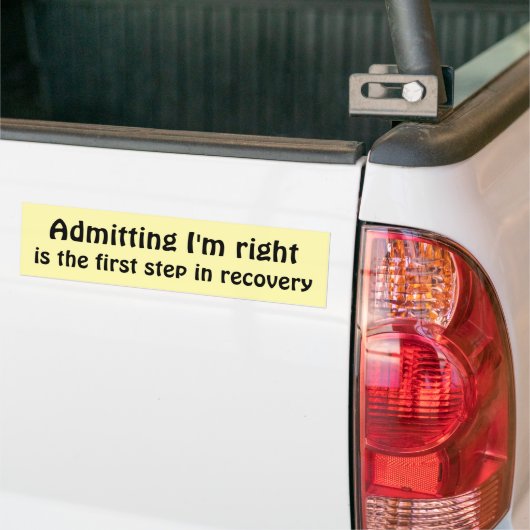 Toegeven dat ik gelijk heb bumpersticker (Op Truck)