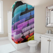 Toegevoegde kleurplafonddecor douchegordijn (In situ)
