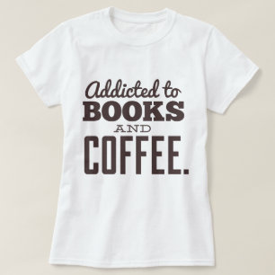Toegewezen aan boeken en koffie t-shirt
