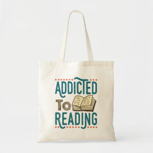Toegewezen aan het lezen van boek Addict Bookworm Tote Bag