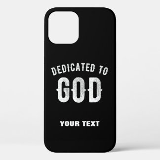 TOEGEWIJD AAN GOD AANPASBARE KOELE WITTE TEKST iPhone 12 PRO HOESJE