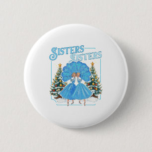 Toegewijde Zusters Witte Kerstmis Kerstmis Sneeuwv Ronde Button 5,7 Cm