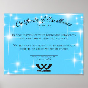 Toekenning van een certificaat van uitmuntende wer poster