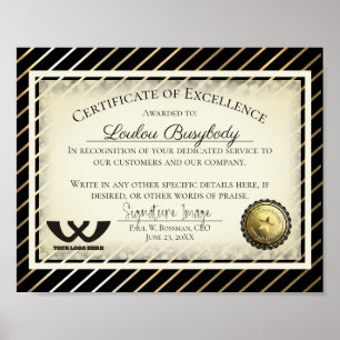 Toekenning van een certificaat van uitmuntende wer poster