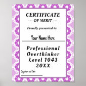 Toekenning van een certificaat voor professionele  poster (Voorkant)