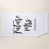 Toekomst mevrouw Black White Bachelorette Beach To Strandlaken (Voorkant)