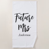 Toekomst mevrouw Black White Bachelorette Beach To Strandlaken (Voorkant)