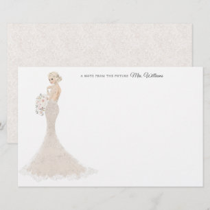 Toekomst mevrouw Bride - Hartelijk dank Briefpapier