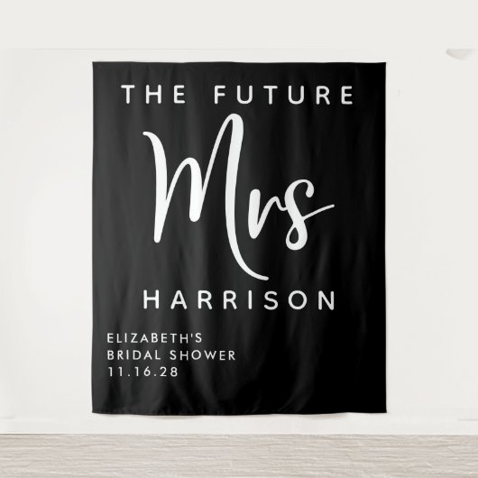 Toekomst mevrouw gepersonaliseerd Vrijgezellenfees Wandkleed (Voorkant)